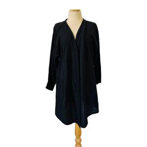 Oh My Gauze! Black Open Front Cardigan Pockets Oversize Scandi Lagenlook